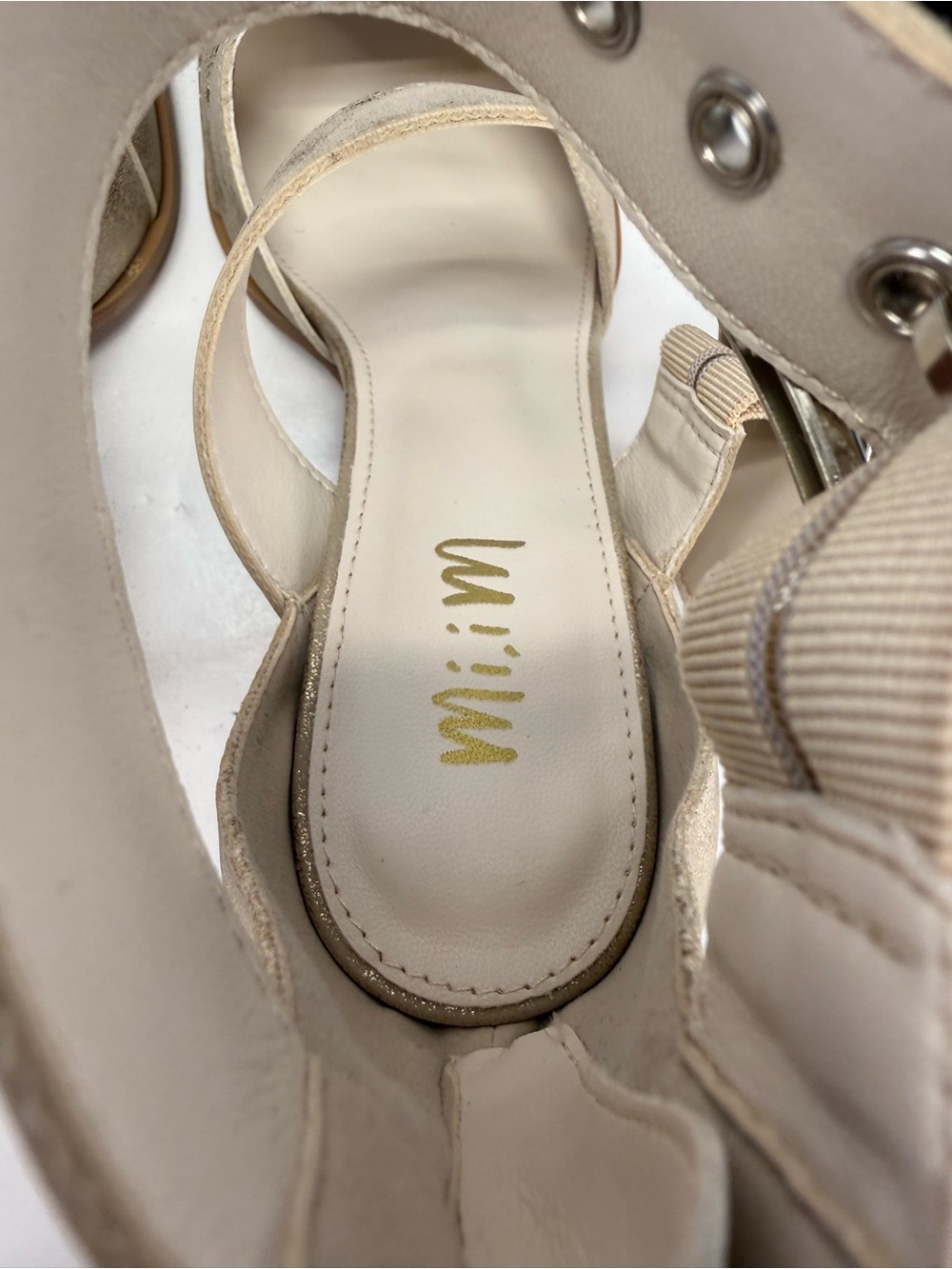 Mi Mi Hendrix Triple Buckle gold Metallic Block Heel Pumps for Women size 8 - Picture 12 of 16